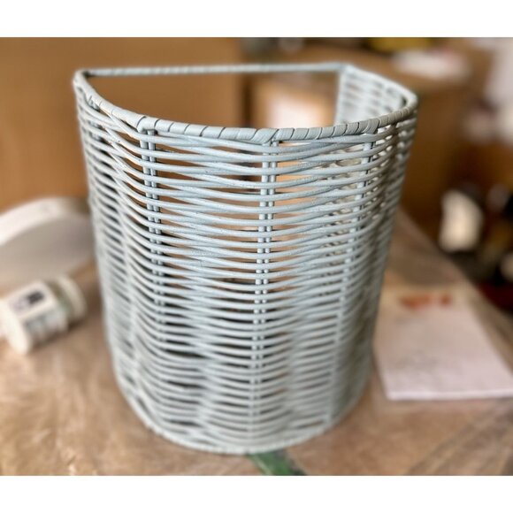 Serena & Lily Santa Barbara Rattan Sconce-Blue